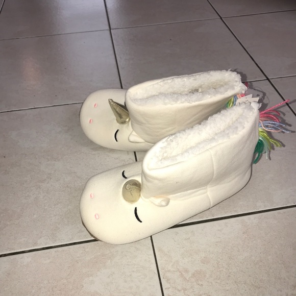 Kids Unicorn Sherpa boot slippers NWT - Picture 3 of 6